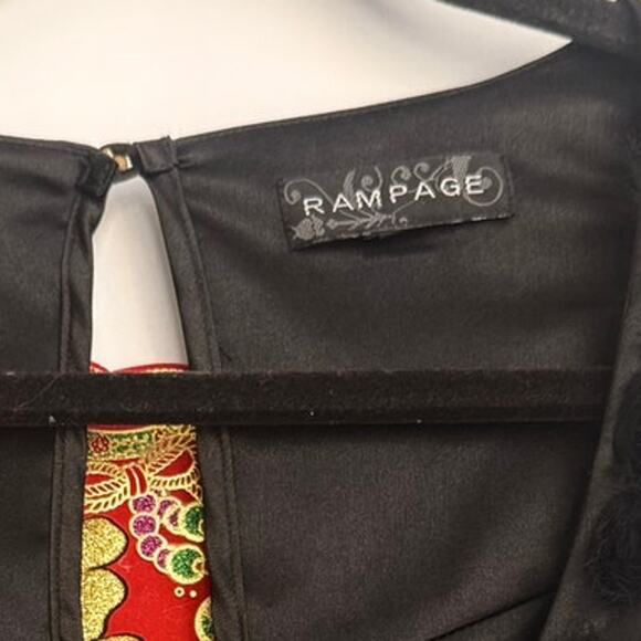 Vintage RARE 2000s Rampage Satin Enamel Embellishment Mini‎ Dress Y2K Babydoll - Picture 4 of 5